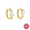 Gold-Teardrop 925 Sterling Silver Fashionable and Simple S925 Sterling Silver Marquise Teardrop Diamond Heart Set with Diamonds Classic Tassel
