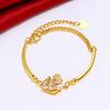 Light Luxury Fashion Vietnamese Sand Gold Zircon Swan Set Women's Gold-plated Imitation Gold Bracelet Necklace Stud Earrings Ring Accessories