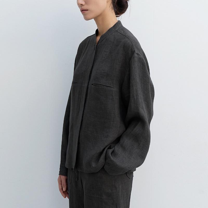 Johnature Японские льняные женские рубашки, весенние свободные однотонные простые однобортные универсальные женские топы