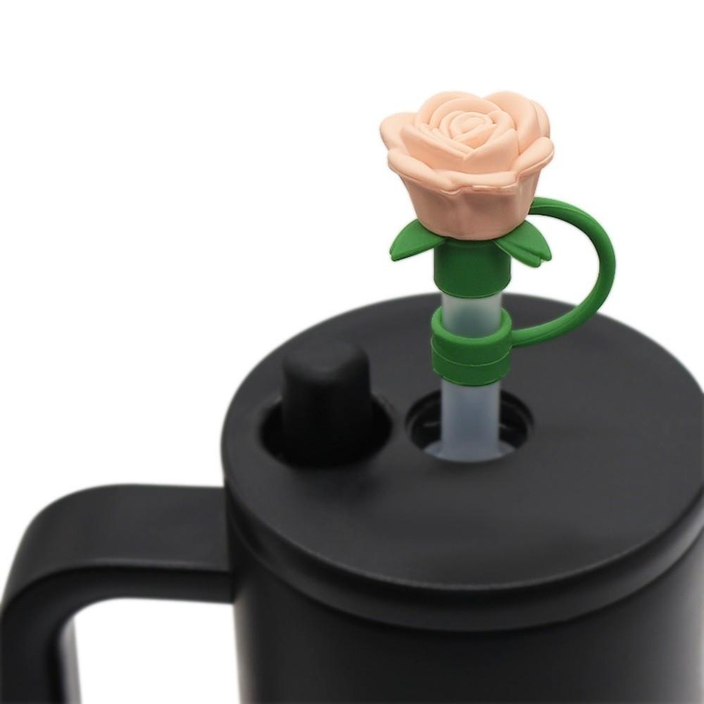 Heat-resistant Rose Flower Straw Cover Dust Proof Straw Covers Cap for Stanley Cup