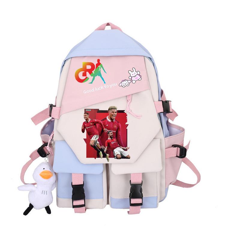 Рюкзак с принтом CR7, color blocking, простой, нишевый, школьная сумка для мальчиков и девочек, сумка для дальних поездок