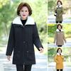Winter Women Jacket Thickened Plush Turn-down Collar Long Sleeves Elastic Waist Pockets Zipper