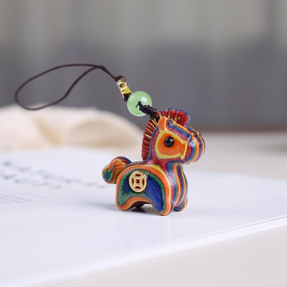 Traditional Mobile Phone Chain Handmade Zodiac Key Ring Horse Keychain Bag Decoration