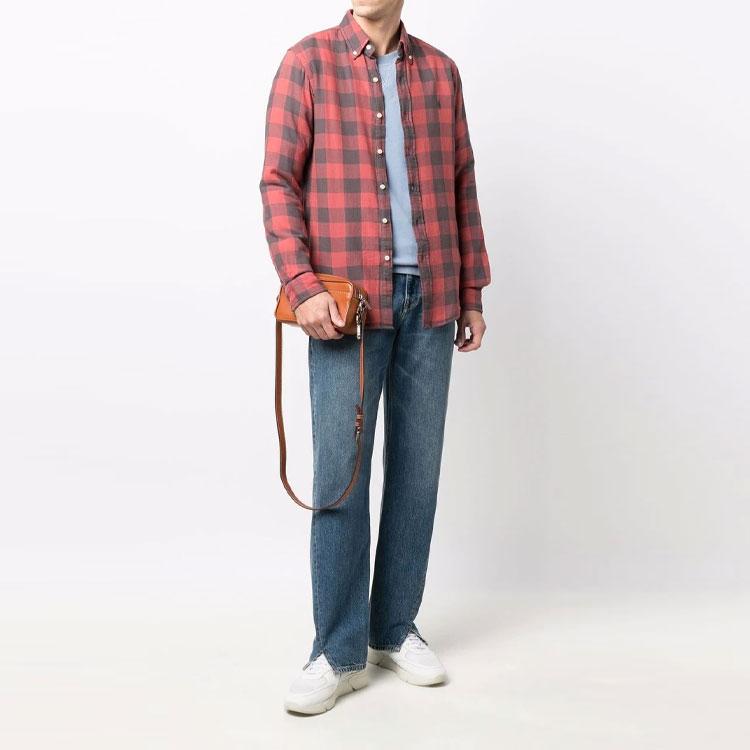 Polo Ralph Lauren FW21 Рубашка в клетку с вышитым логотипом Мужские рубашки 710853124-002