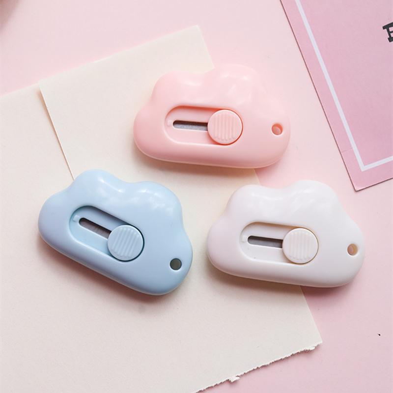 Cute Rabbit Cloud Color Mini Portable Utility Knife Paper Cutter Cutting Paper Razor Blade Office Stationery Cutting Supplies
