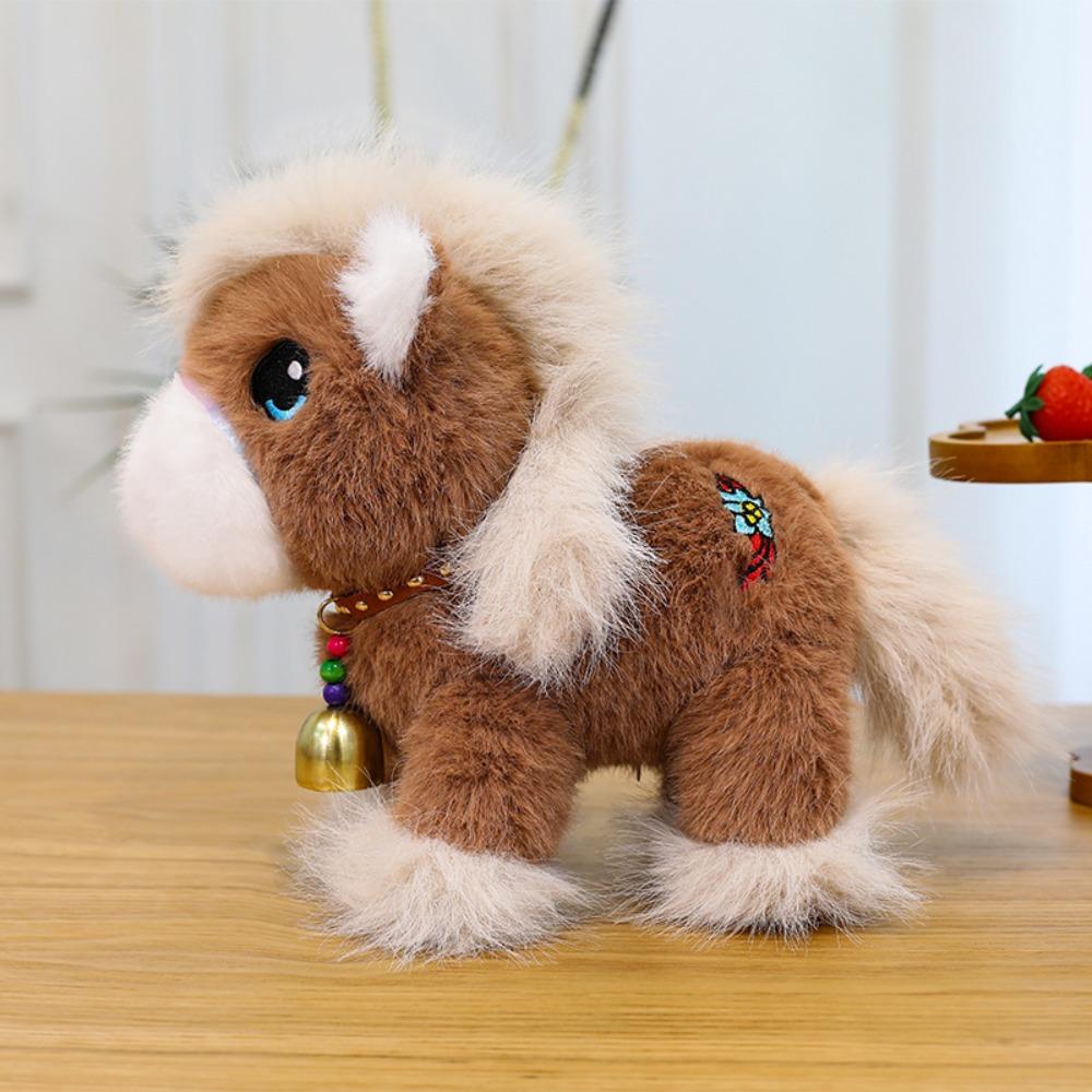 Плюшевая кукла жеребенок с длинной гривой, имитация лошади, мягкая игрушка, плюшевые игрушки лошади, детский подарок