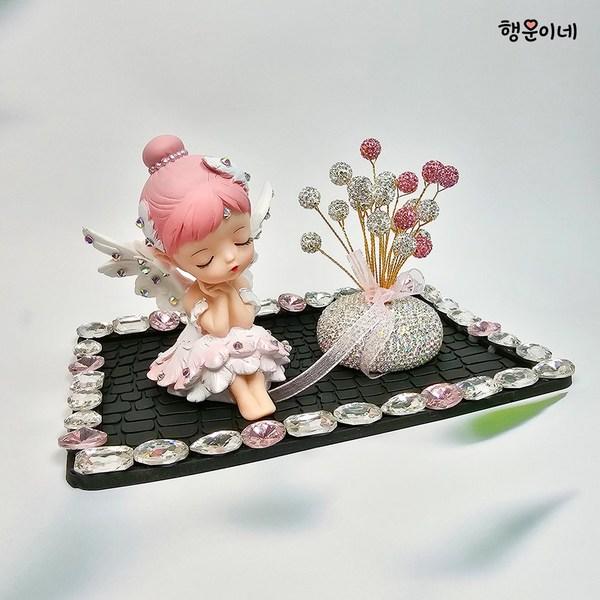 Lucky Car Accessories Car Decoration Car Interior Accessories Dashboard Decoration Angel Doll Set, Pink, 1 set,Korean Car Acc