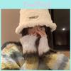 Korean Style White Bucket Hat For Women Warm And Cozy Lambswool