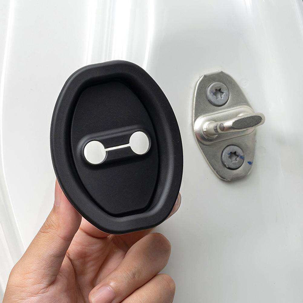 4Pcs Universal Car Door Lock Buckle Protective Cover Silicone Door Shock Absorber Cushion Thickened Anti-collision Pad