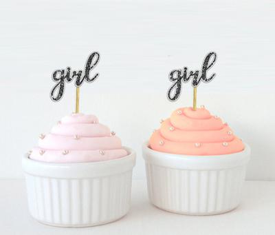 Дарлинг Сувенир| Baby Shower Girl Cupcake Toppers| Десертные украшения для вечеринки с указанием пола - упаковка