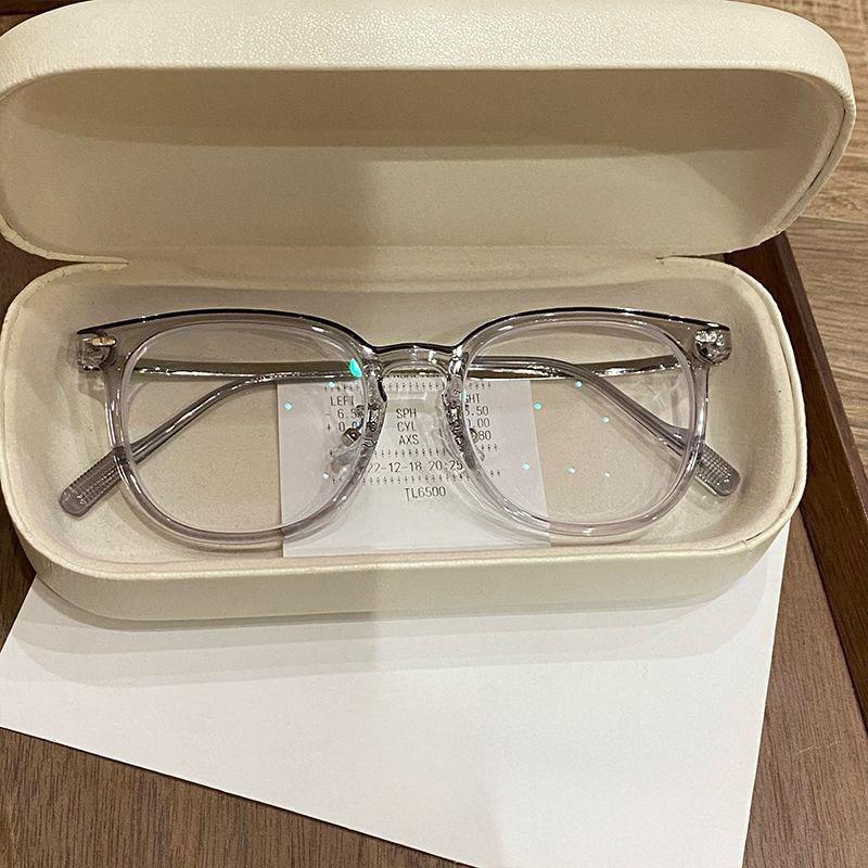 Cold brown myopia glasses plain artifact ins ultra-light big face thin anti-blue light versatile flat mirror K