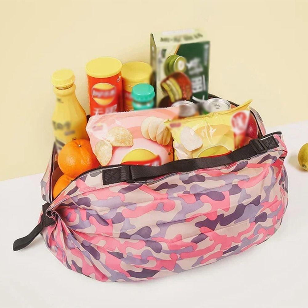 Creative Folding Shopping Bag Portable Foldable Eco Bag Fashion Travel Shoulder Handbag Sports