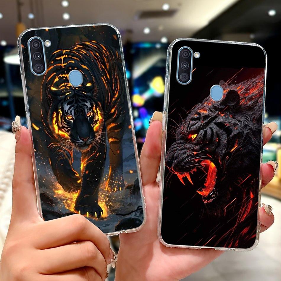 Чехол для телефона Samsung Galaxy A11 M11 Samsung A11 M11 A115F M115F Элегантный Цветочный Кот Раскрашенный Мягкий Силикон Прозрачный ТПУ Чехлы
