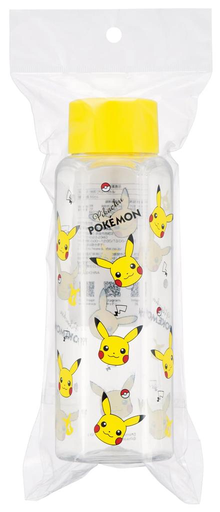Skater Easy-to-Hold Hexagonal Plastic Water Bottle, 350ml, Clear, Transparent, Direct-Drinking, Lightweight, Pokemon Design, for Boys (PDH4-A)