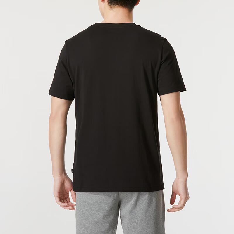 Puma Футболка с буквенным принтом для фитнеса и тренировок, удобная, дышащая, с коротким рукавом, в американском стиле, стандартного кроя, мужская, черная 630560-01