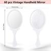 60 шт. Ручное зеркало оптом Ретро ручное зеркало Пластиковое компактное Дорожное Цветочное Декоративное для туалетного столика Макияжа Дом Салон Путешествия