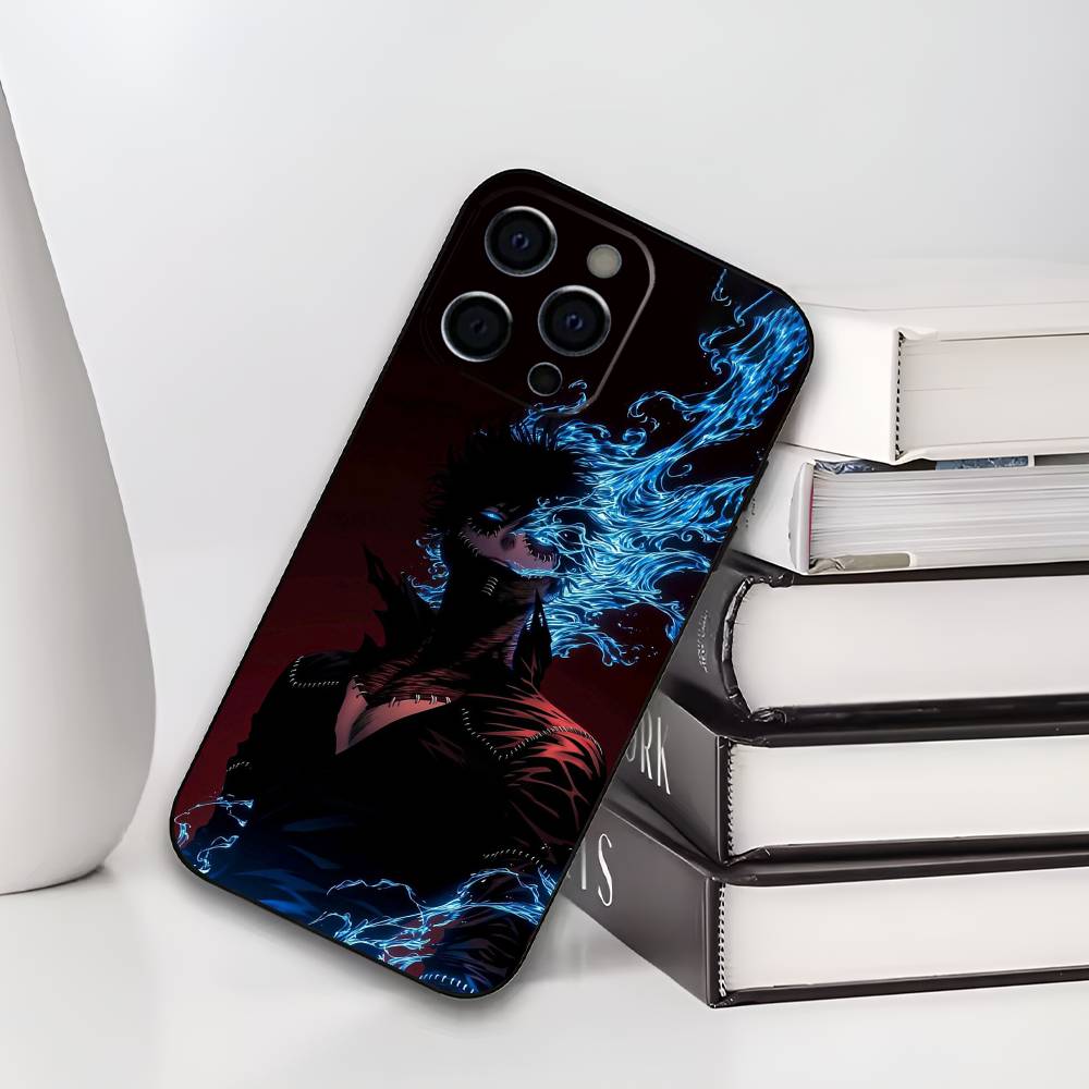 D-Dabi Blueflame T-Toya Todoroki Phone Case For iPhone 17,16,15,14,13,12,11 Plus,Pro Max,XS,Soft Silicone Black Cover