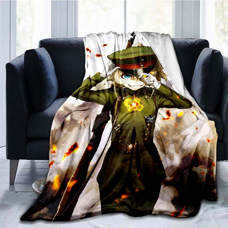 Сага о Тане, злое одеяло, аниме, одеяла, мультяшное одеяло, Таня Дегуршафф, фланелевые пледы, одеяло для кровати, дивана, ленивое одеяло