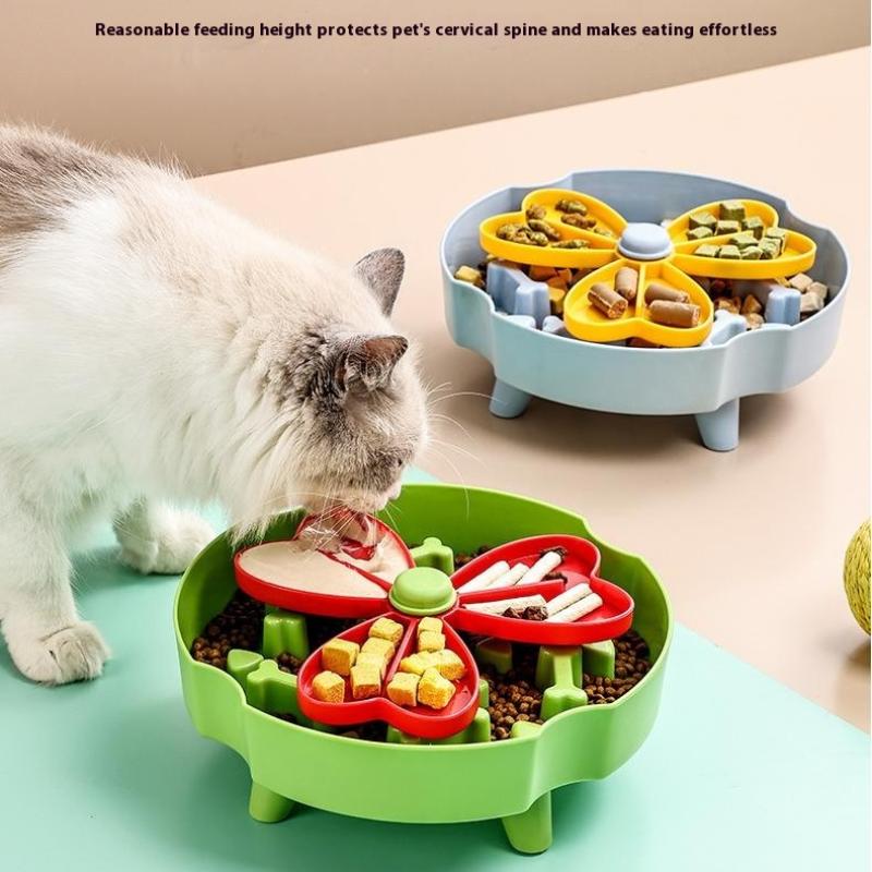 Anti Choking Dog Slow Food Bowl Interactive Durable Cat Bowl Puzzle Toy Rotating Anti Slip Pet Feeding Toy Pet Food Dispenser