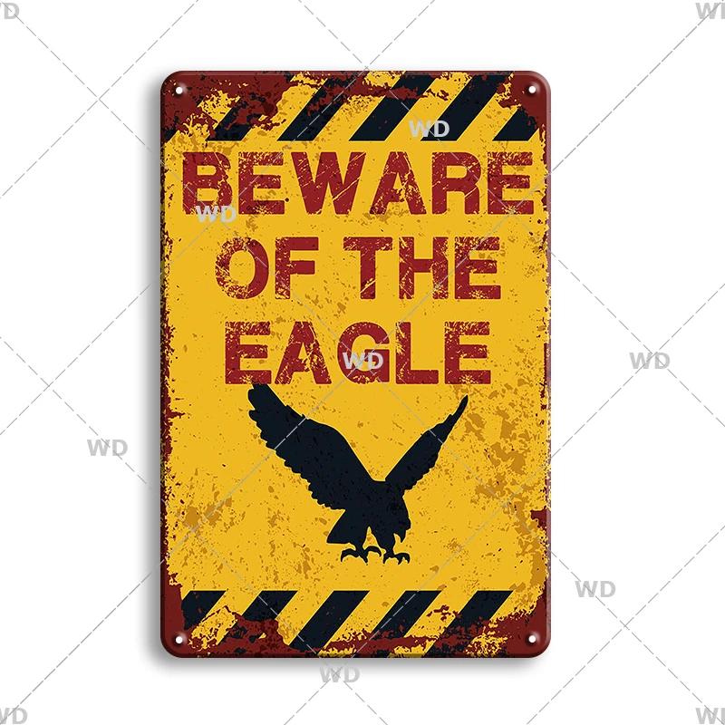 Предупреждение Опасность Металлические Знаки Остерегайтесь Животных Постер с Котом Винтажная Настенная Табличка Металлическая Тарелка Паб Бар Дом Живопись Декор для Мужской Пещеры