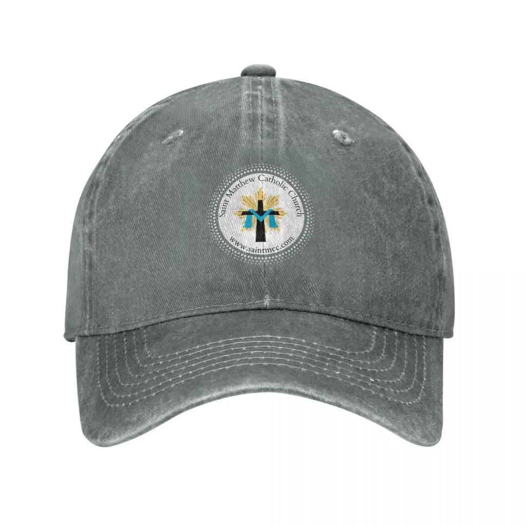 St Matthew Catholic Church Logo with website Baseball Cap GentleUnisex Hat Sunhat Beach hats for Unisex Unisex Caps Womens