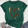 Women Summer T Shirt  Print  Love Graffiti Short Sleeve Tees Casual   Printed  Tops