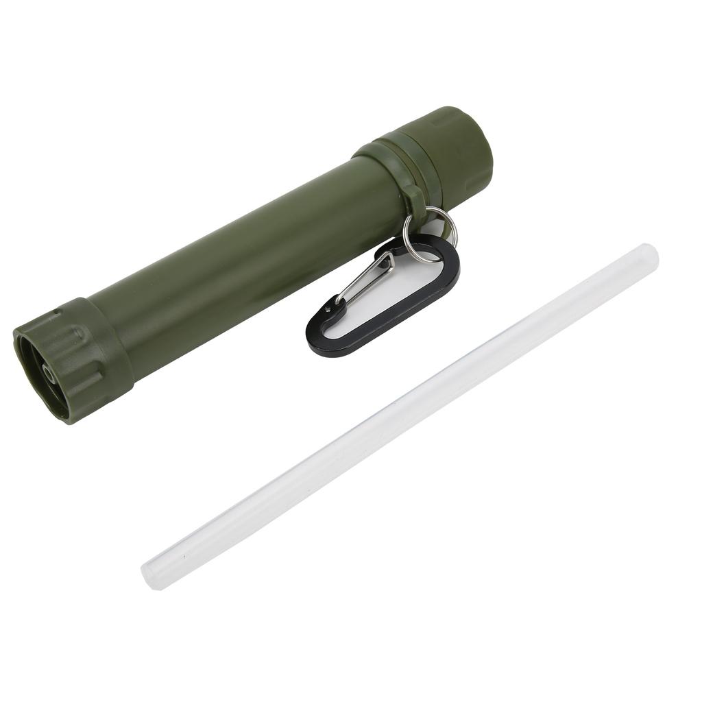 Outdoor Water Filter Straw Water Filtration Purifier Compass Carabiner Camping Equipment