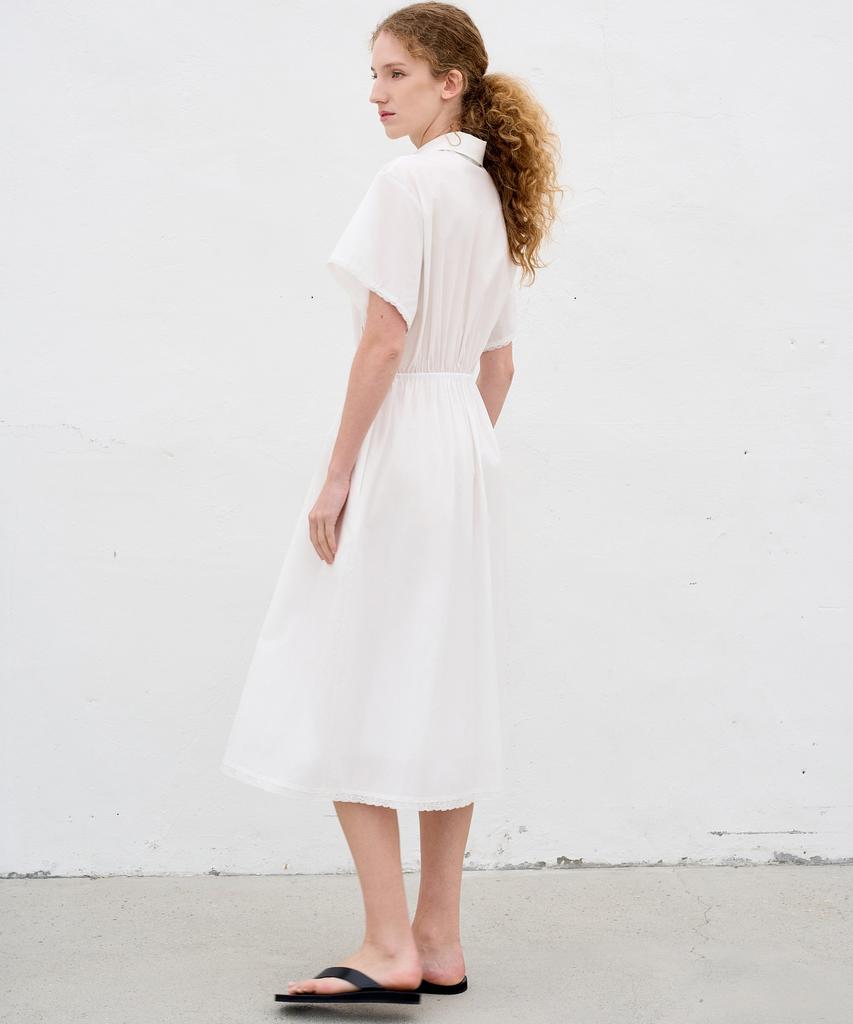 Mite Lace Shirts Dress_White