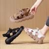 Women Genuine Leather Sandals Summer New Fashion Elegant Casual Women Soft Waterproof Gladiator Black Beach Roman Sandals
