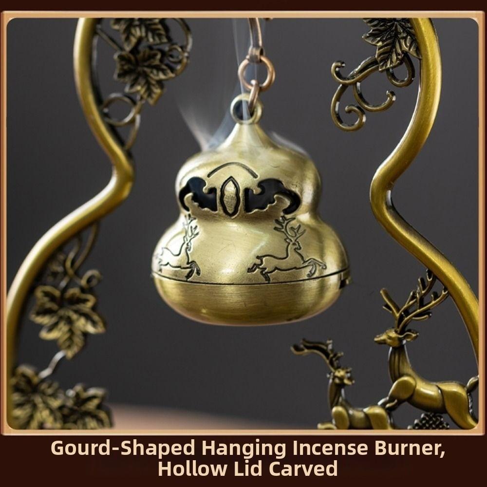 Вертикальная курильница в китайском стиле, цинковый сплав, хороший символизм, ароматерапия для помещений, сосновая тыква, винтажное сжигание благовоний