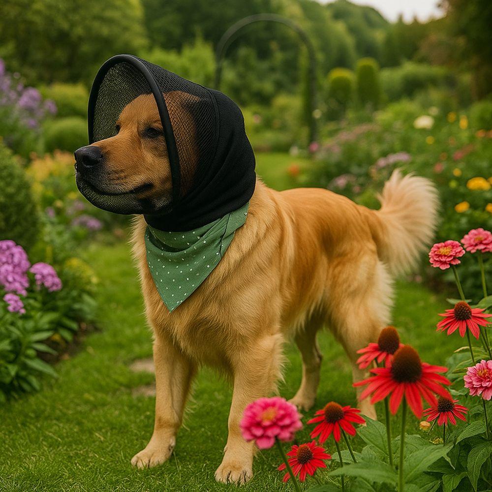 Ear Shield Dog Headgear Breathable Mesh Pet Head Cover Pet Supplies Dog Anti-Bite Hiking
