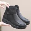 Зимние женские ботильоны из натуральной кожи, женские теплые зимние сапоги из толстой шерсти, водонепроницаемые нескользящие ботинки для мам