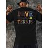 Европейский размер Футболка с принтом I Love Tennis, Футболки для мужчин, Повседневная футболка с коротким рукавом для лета