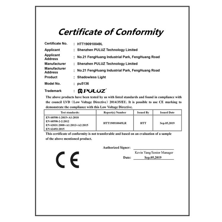 PULUZ 20 см светодиодный бестеневой светильник для коробки для фотостудии