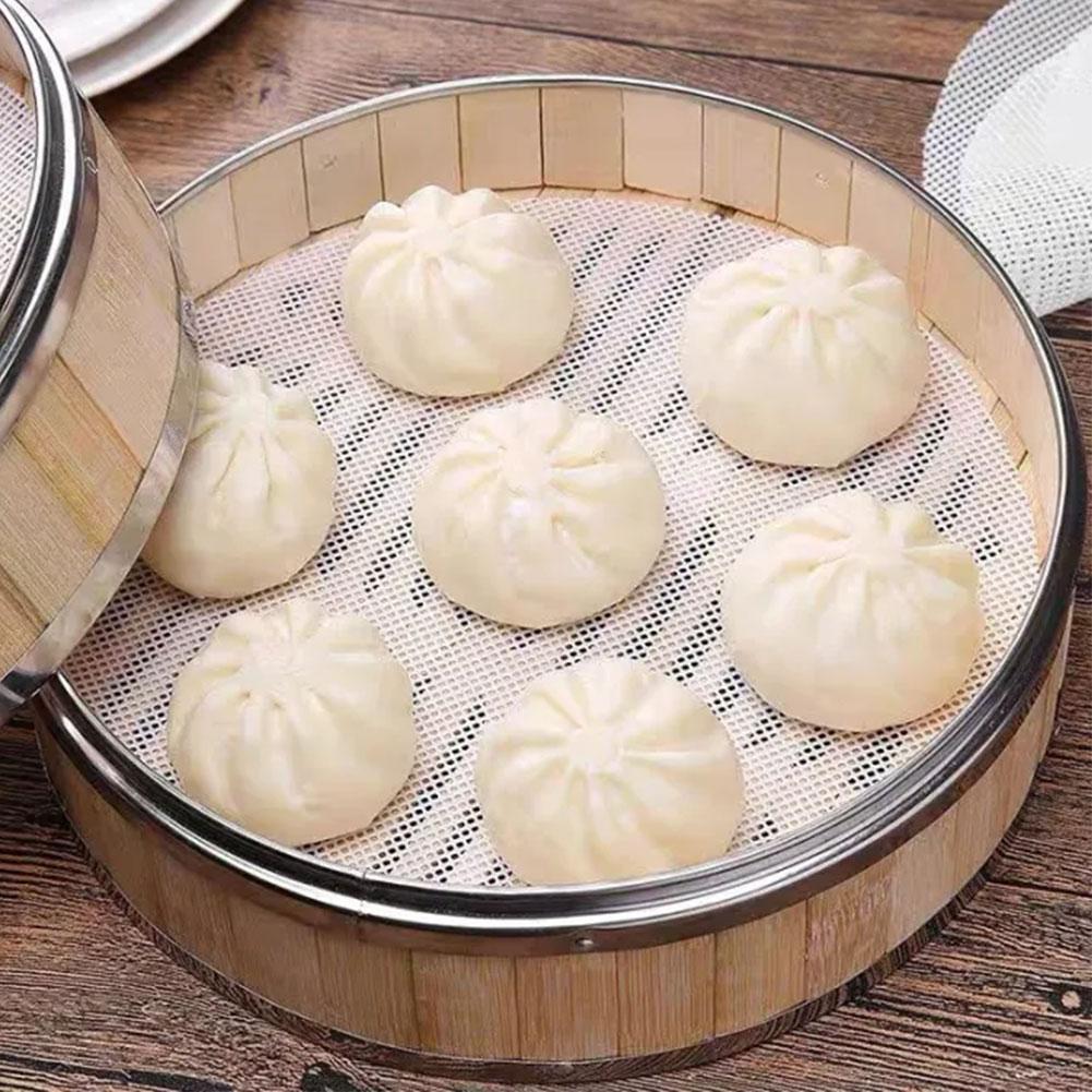 Силиконовый коврик для пароварки, антипригарная ткань для пароварки, пищевой силиконовый коврик для паровых булочек Мантоу, сетка, тканевая вставка для ящика, круглая силиконовая ткань для пароварки