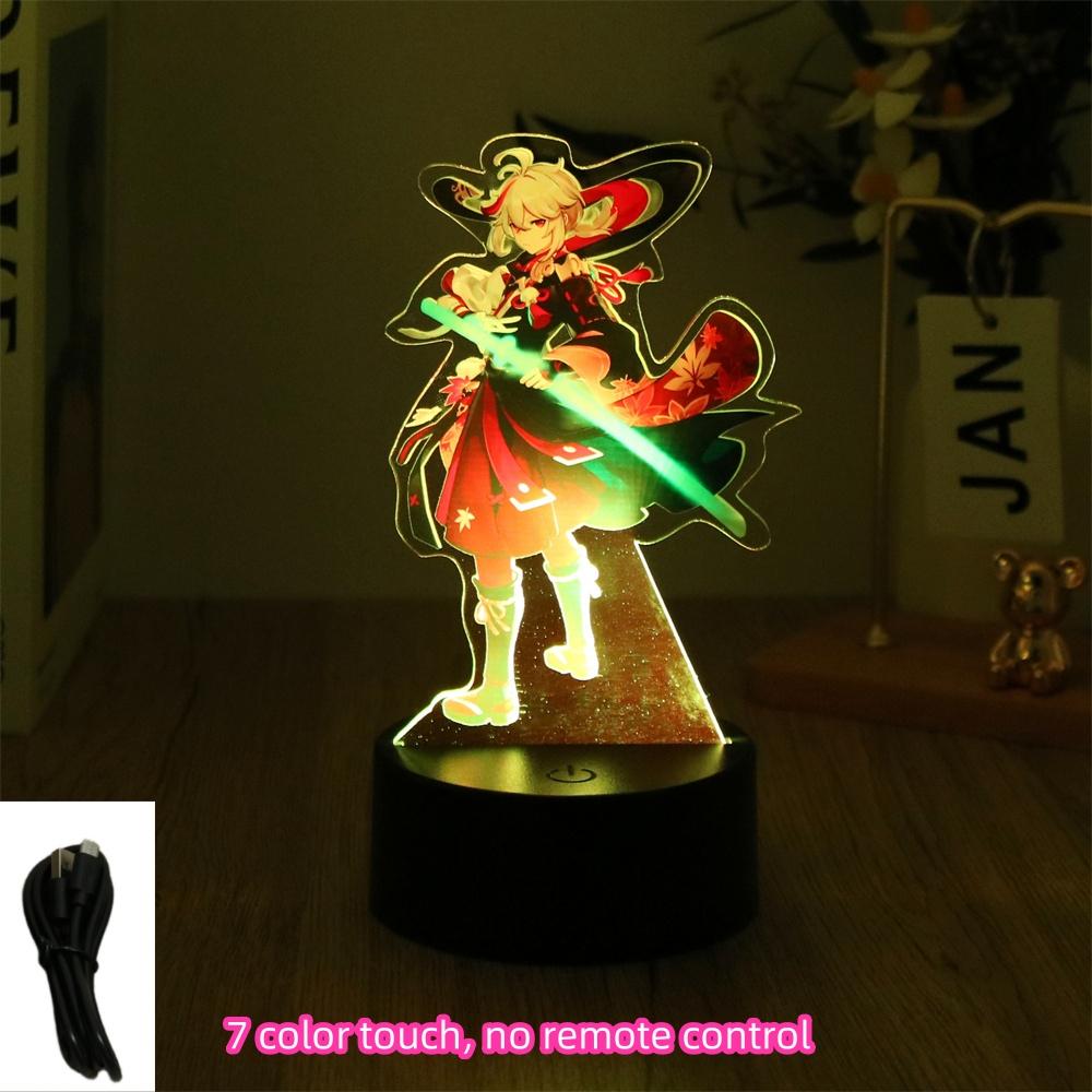 Anime Figures 3D Lamp Zhongli Xiao Genshin Impact LED Night Light Smart Touch Remote RGB Decoration Room Kid Birthday Toys Gifts