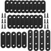 10pcs Black Metal Mending Brackets - Straight Corner Braces with 20pcs Flat Plate Straight Brackets and 40pcs Screws for Repair and Reinforcement