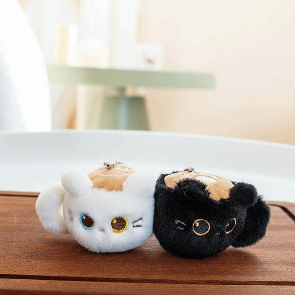 Miniature Magnetic Kitten Ornament Fuzzy Cup Edge Pendant Mini Stuffed Cat Cat Key Chains Office