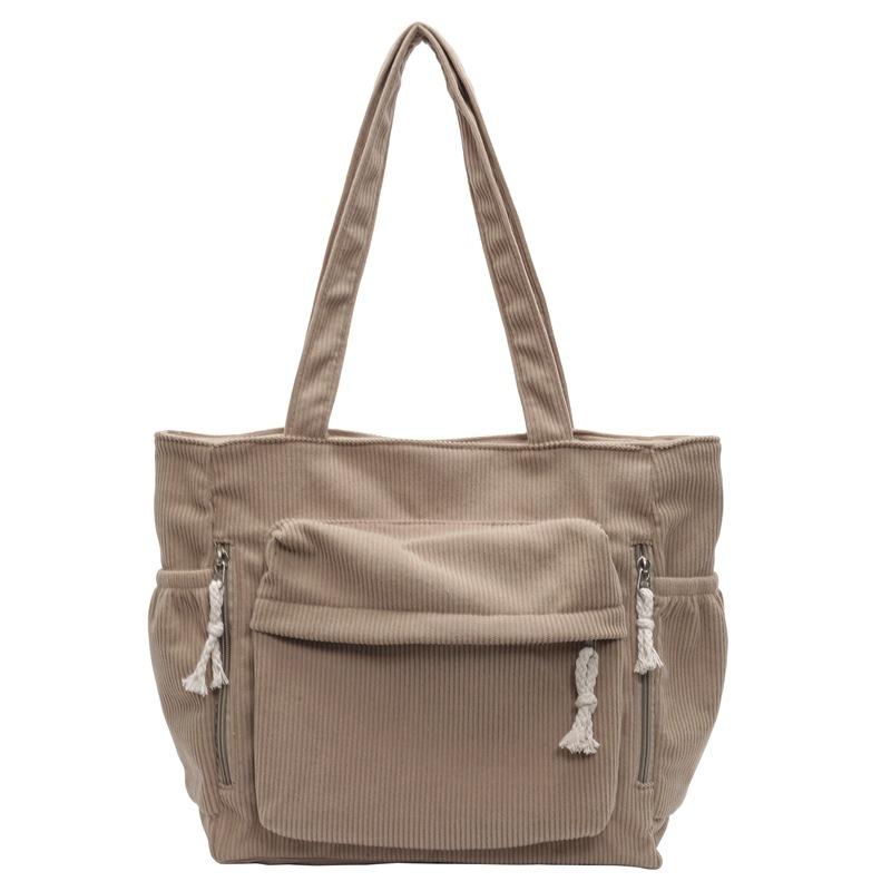 Вельветовая сумка-тоут женская сумка для поездок на работу, большая вместимость, сумка через плечо