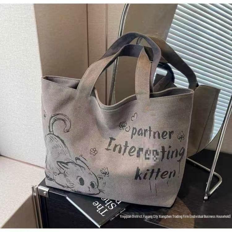 Women's Large Capacity Nylon Canvas Crossbody Bag with Versatile Wide Strap