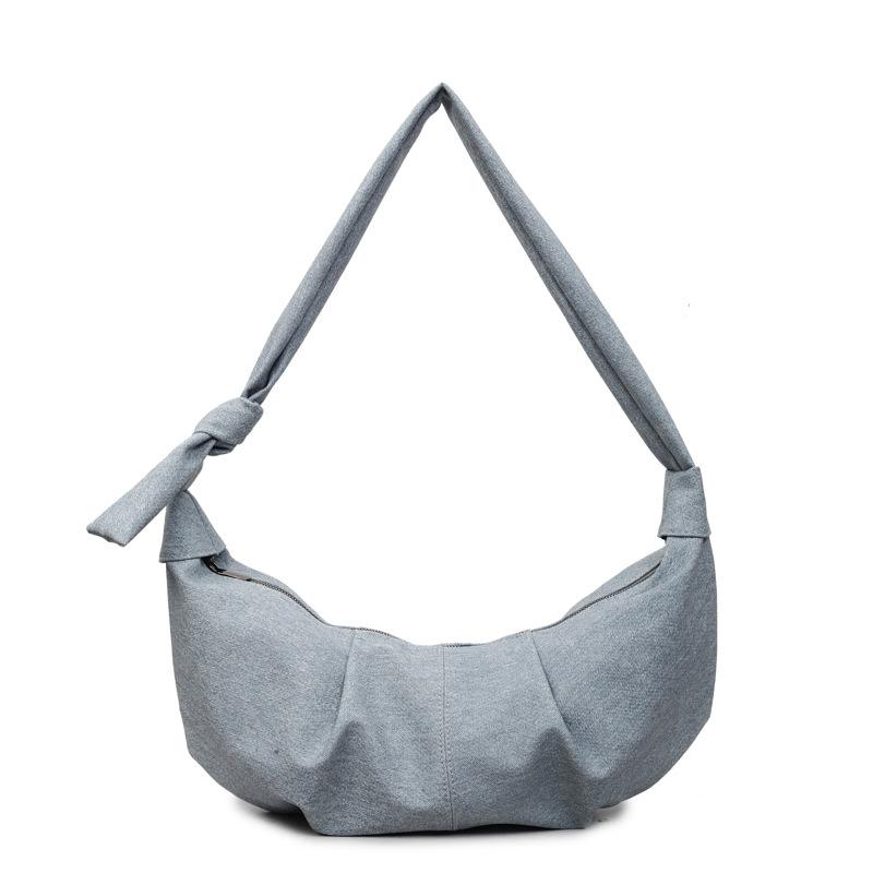 Korean denim messenger bag nylon dumpling bag lazy large capacity women commuter casual armpit bag