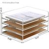 Acrylic Letter Fits A4 Ideal for Home Stationery Stackable for Space Horizontal Wide x Deep x 4cm Set of 4 Case/Document Tray, Size, Office, Desk,