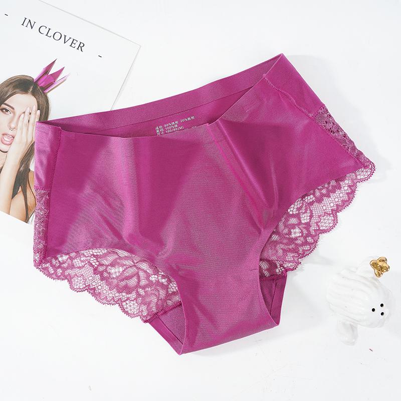 Женское сексуальное кружевное бесследное нижнее белье из ледяного шелка, женские роскошные трусики-шорты из замороженного шелка с шелковистыми тактильными ощущениями