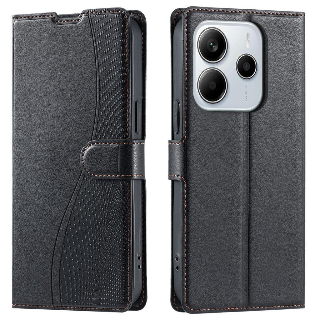 Для Xiaomi Redmi Note 14 4G (163,25 мм) Чехол Точки Тисненая ПУ Кожа Флип Чехол для Телефона со Слотом для Карт,Ремешок