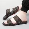Men Slide Shlyapalar Keng Bosh Ochiq Havoda Yozgi Jigarrang Kundalik Sandallar Ota uchun Ochiq Burun Qora Plyaj Oyoq Kiyimi Katta O'lcham