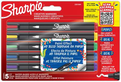 Sharpie Акрил 5 Художественная пигментная среда 2201069 Маркеры, Цвета, Маркер, F, Наконечник, Чернила на водной основе,