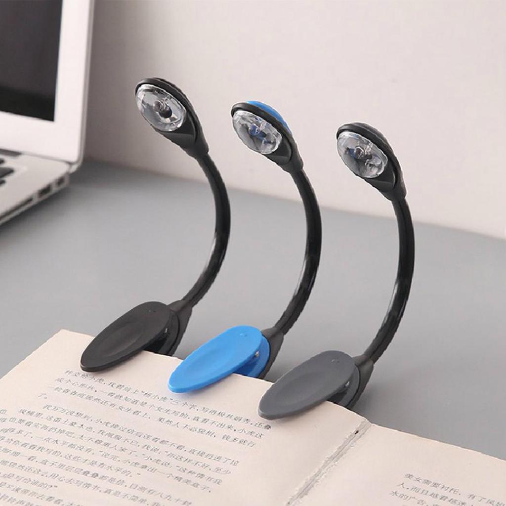 LED Book Lamp Mini Clip On Bendable Travel Bedroom Clamp Dorm Reading Light Gift ADM