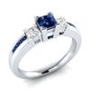Classic Women Ring 925 Silver Jewelry with Sapphire Emerald Amethyst Gemstones Wedding Party Gift Size 6-10