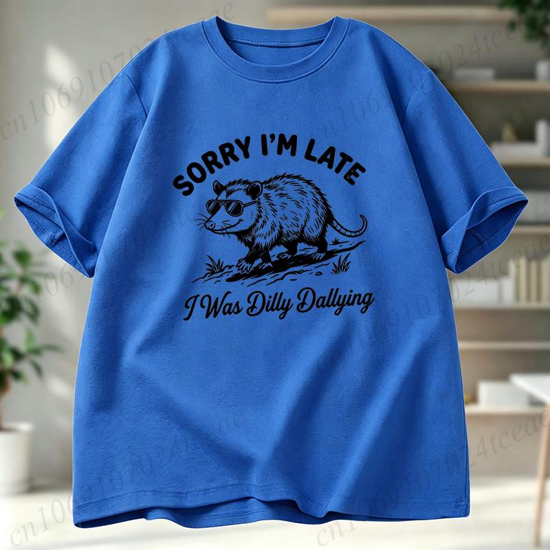 Unisex Tshirt High Quality Funny Opossum Design Printing Shirts Casual Cool Loose Oneck Male For Unisex Tshirt Hip Hop Tees Tops