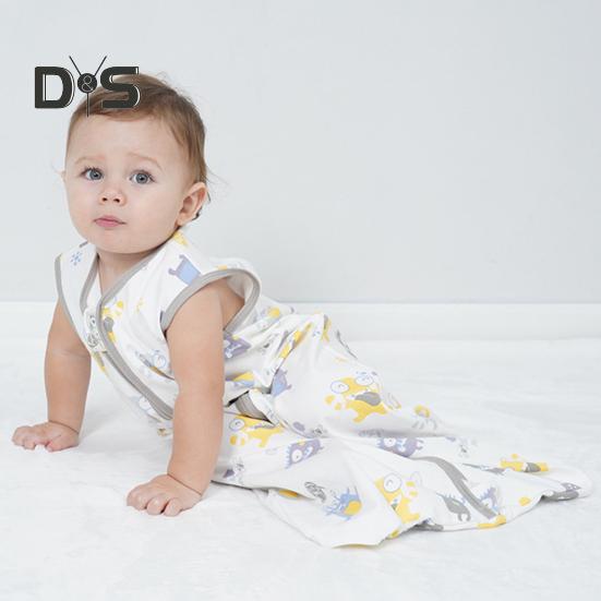 Спальный мешок для малышей 6-24 месяцев, органический хлопок, удобное одеяло, без рукавов, TOG 0,5, двойная молния, спальный мешок для малышей, легкие спальные мешки для